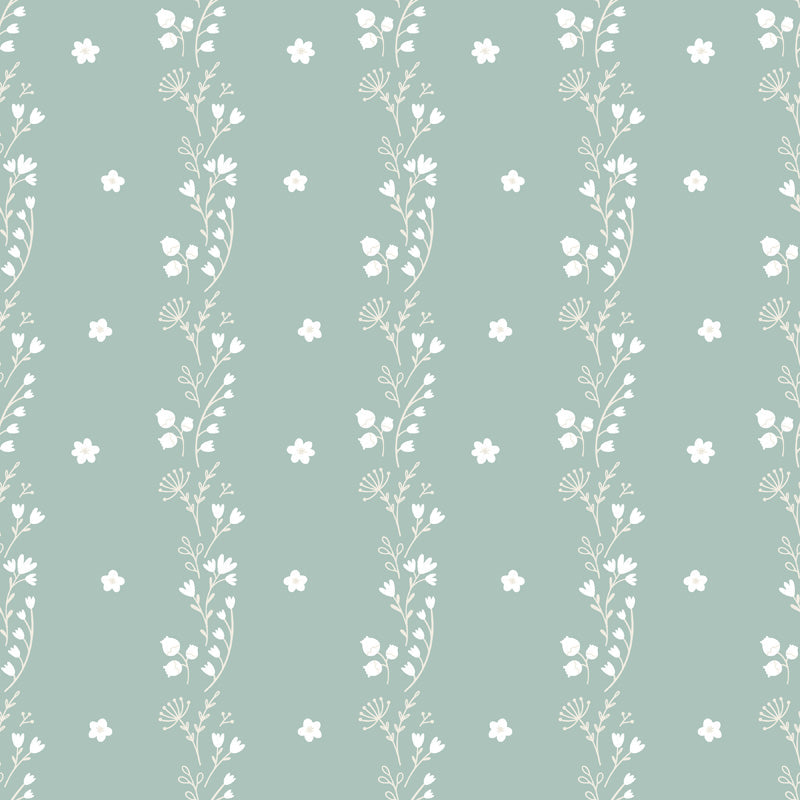 Meadow Stripe – Delicate Floral Wallpaper in Soft Pastels