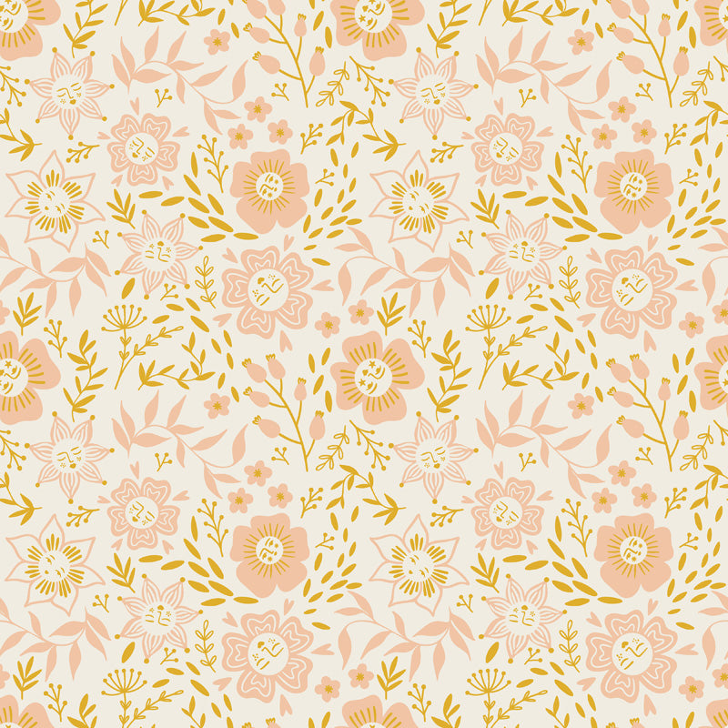 Celestial Bloom – Whimsical Floral Wallpaper in Soft Pastels