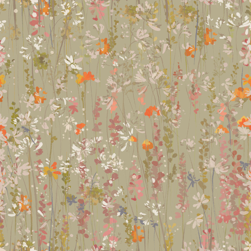 Wild Meadow – Painterly Floral Wallpaper in Soft Neutrals