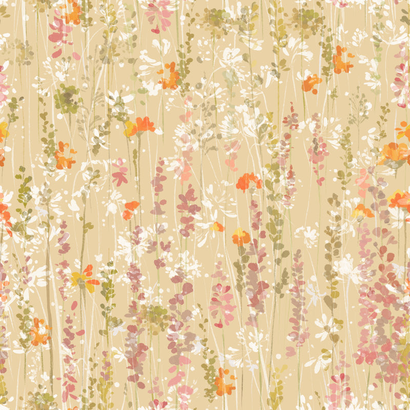 Wild Meadow – Painterly Floral Wallpaper in Soft Neutrals