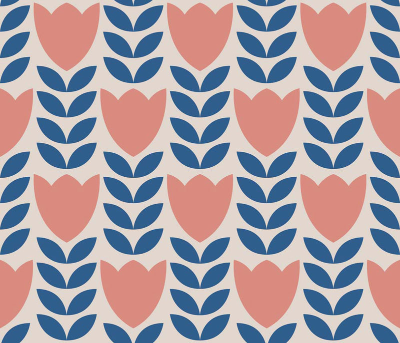 Nordic Tulip – Retro Floral Wallpaper