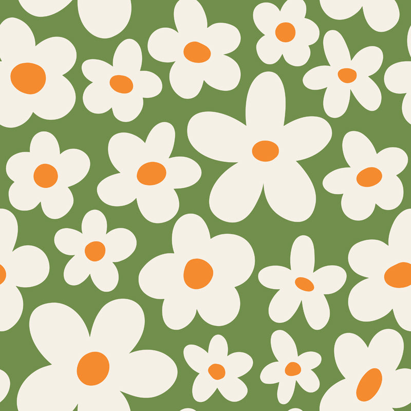 Sunny Daisies Floral Wallpaper – Fresh Botanical Design