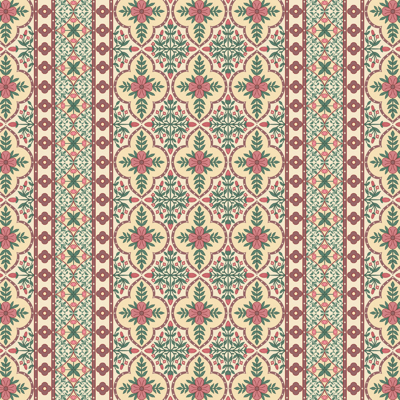 Ornate Floral Tile Wallpaper