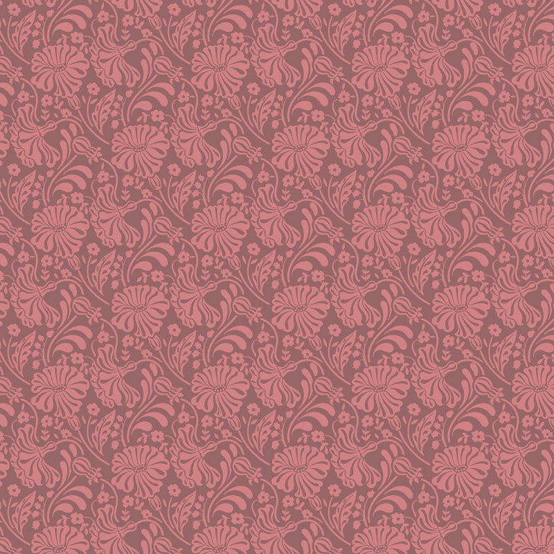 Flowing Floral Silhouette Wallpaper