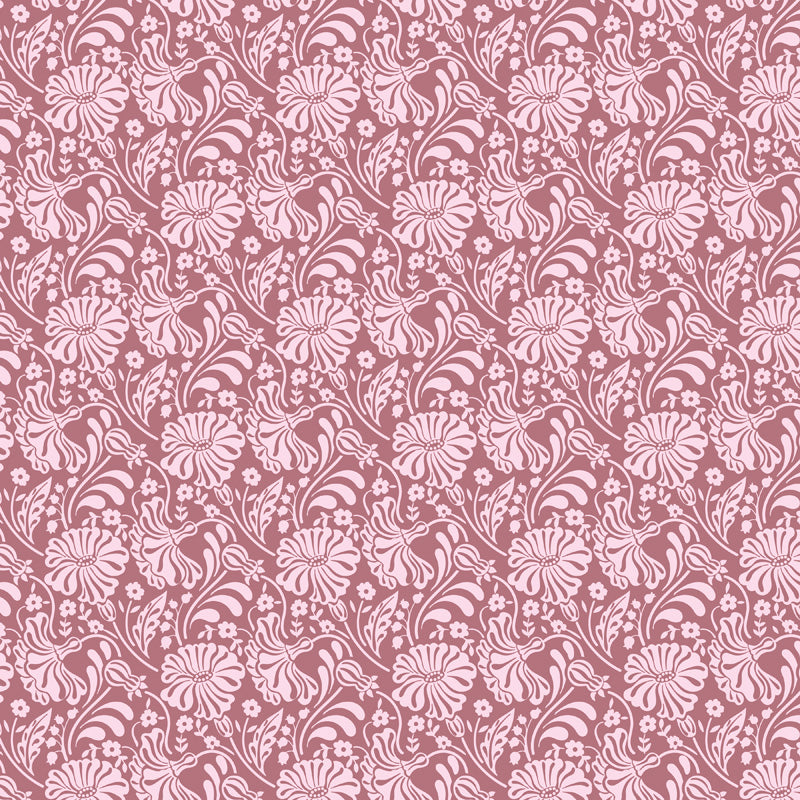 Flowing Floral Silhouette Wallpaper