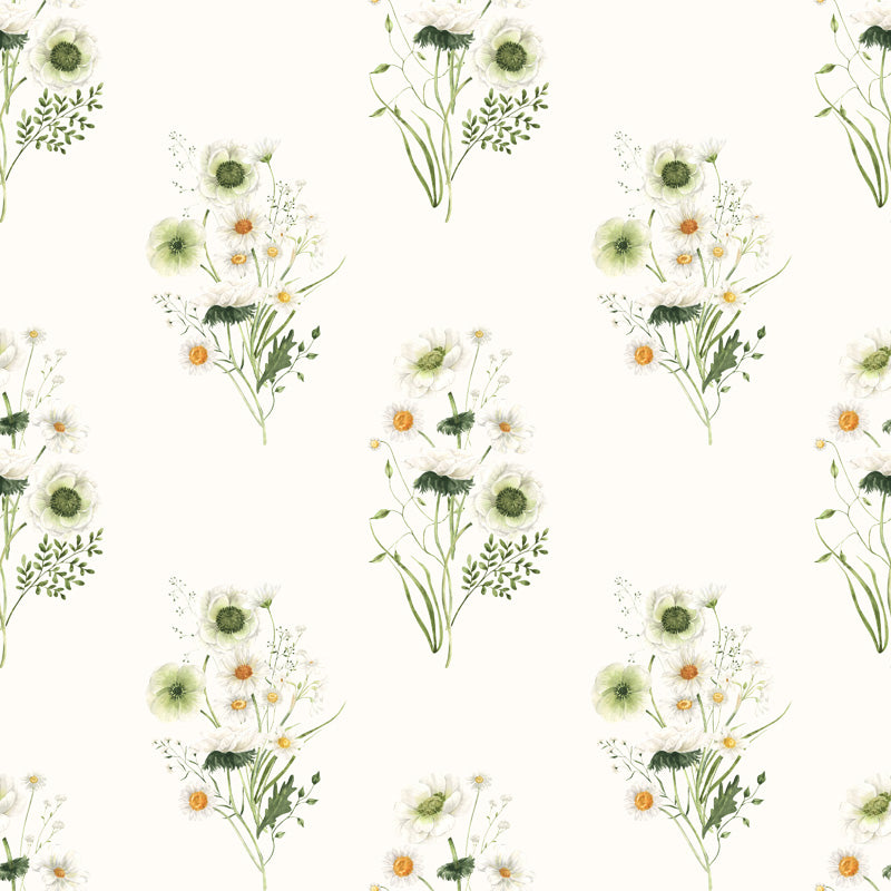 Meadow Whisper Floral Wallpaper – Delicate Botanical Pattern