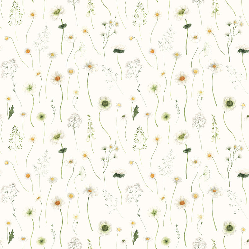 Wildflower Meadow Scatter Wallpaper – Soft Botanical Pattern