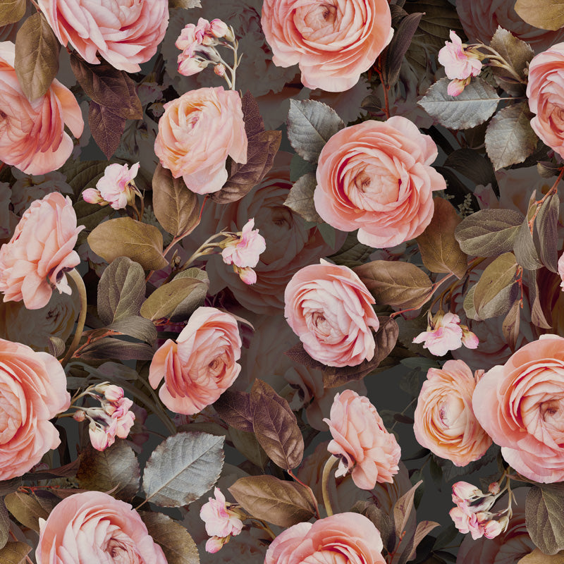 Blush Garden Roses Wallpaper – Romantic Floral Pattern