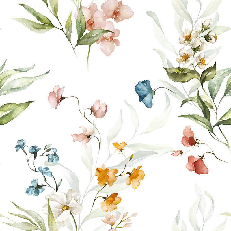Watercolour Botanical Blossom Wallpaper