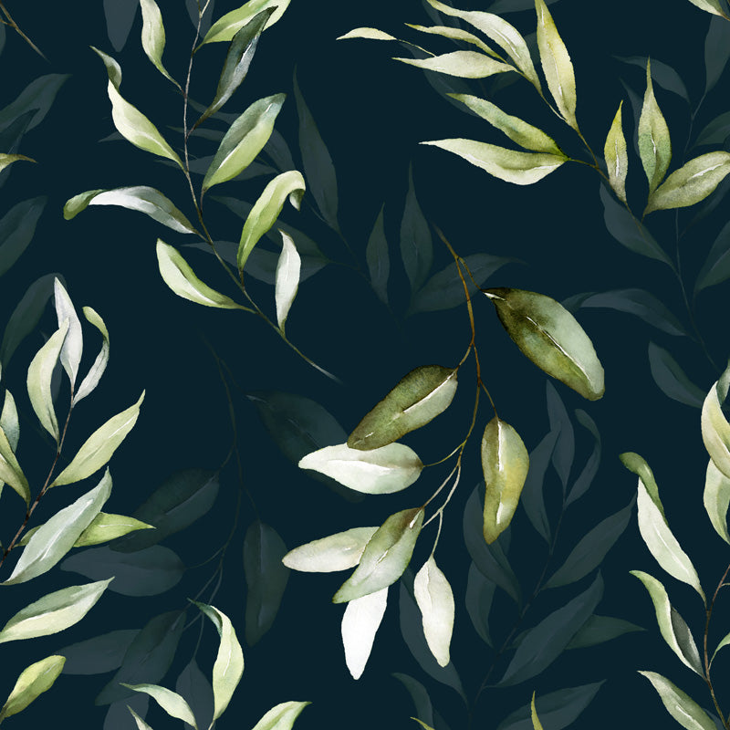 Watercolour Leaf Branch Wallpaper