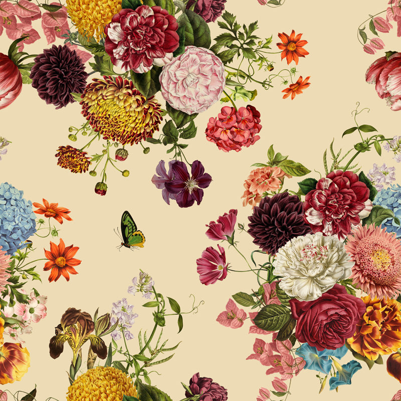 Vintage Garden Floral Wallpaper