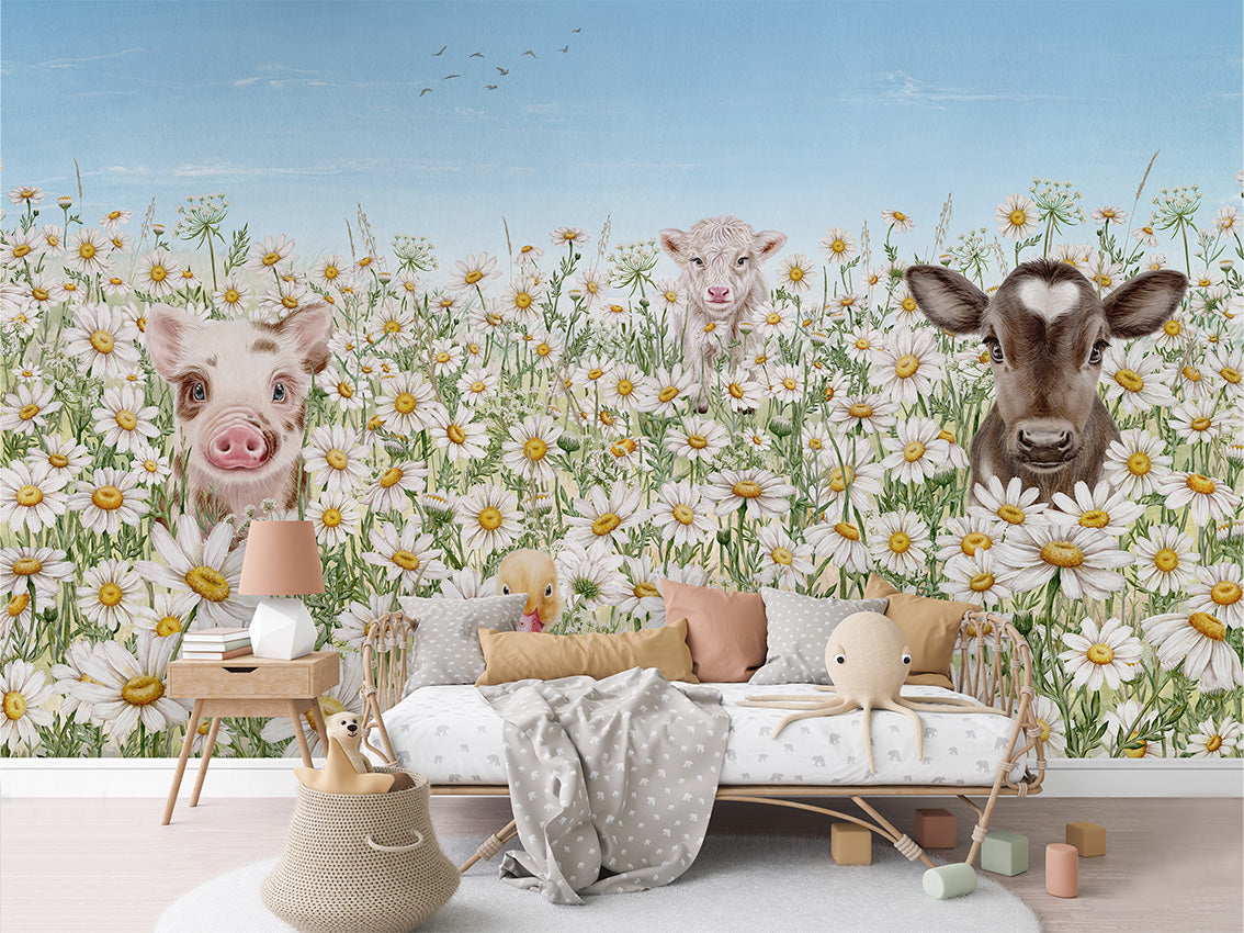 Farm Animals Wallpaper Mural