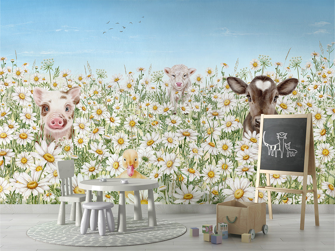 Farm Animals Wallpaper Mural