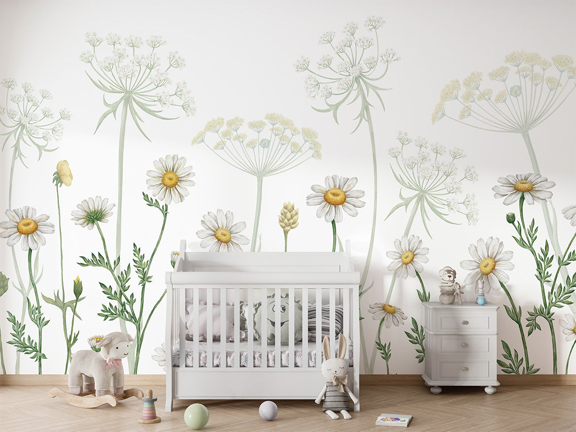 Field of Daisies Floral Wallpaper Mural