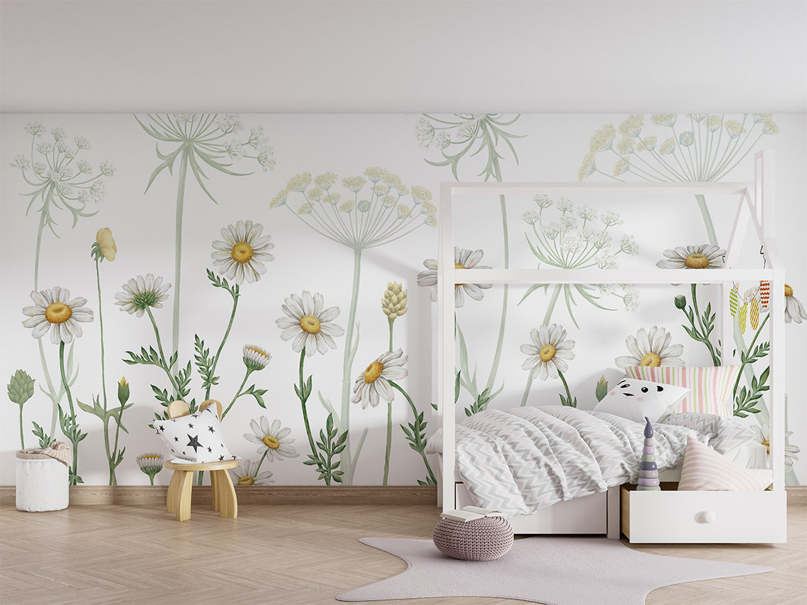 Field of Daisies Floral Wallpaper Mural