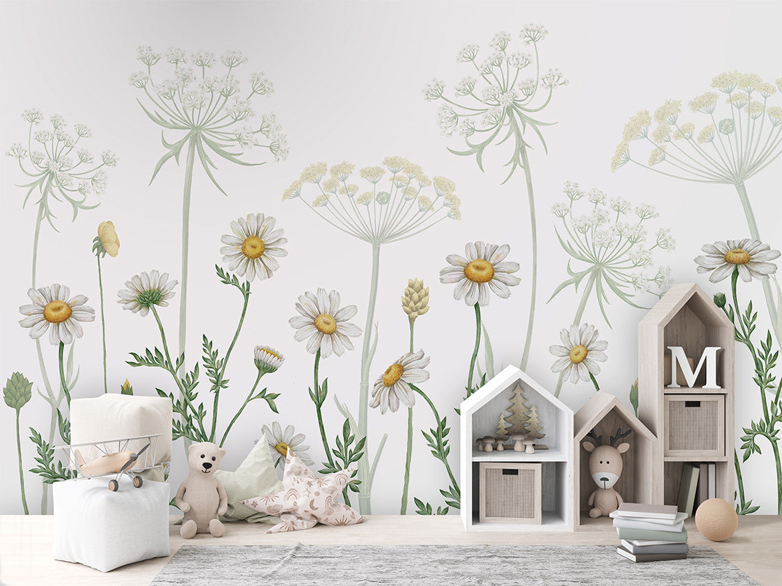 Field of Daisies Floral Wallpaper Mural