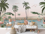 Flamingo Oasis Tropical Wallpaper Mural