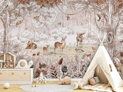 Forest Friends Autumn Wallpaper Mural