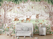 Forest Friends Spring Wallpaper Mural