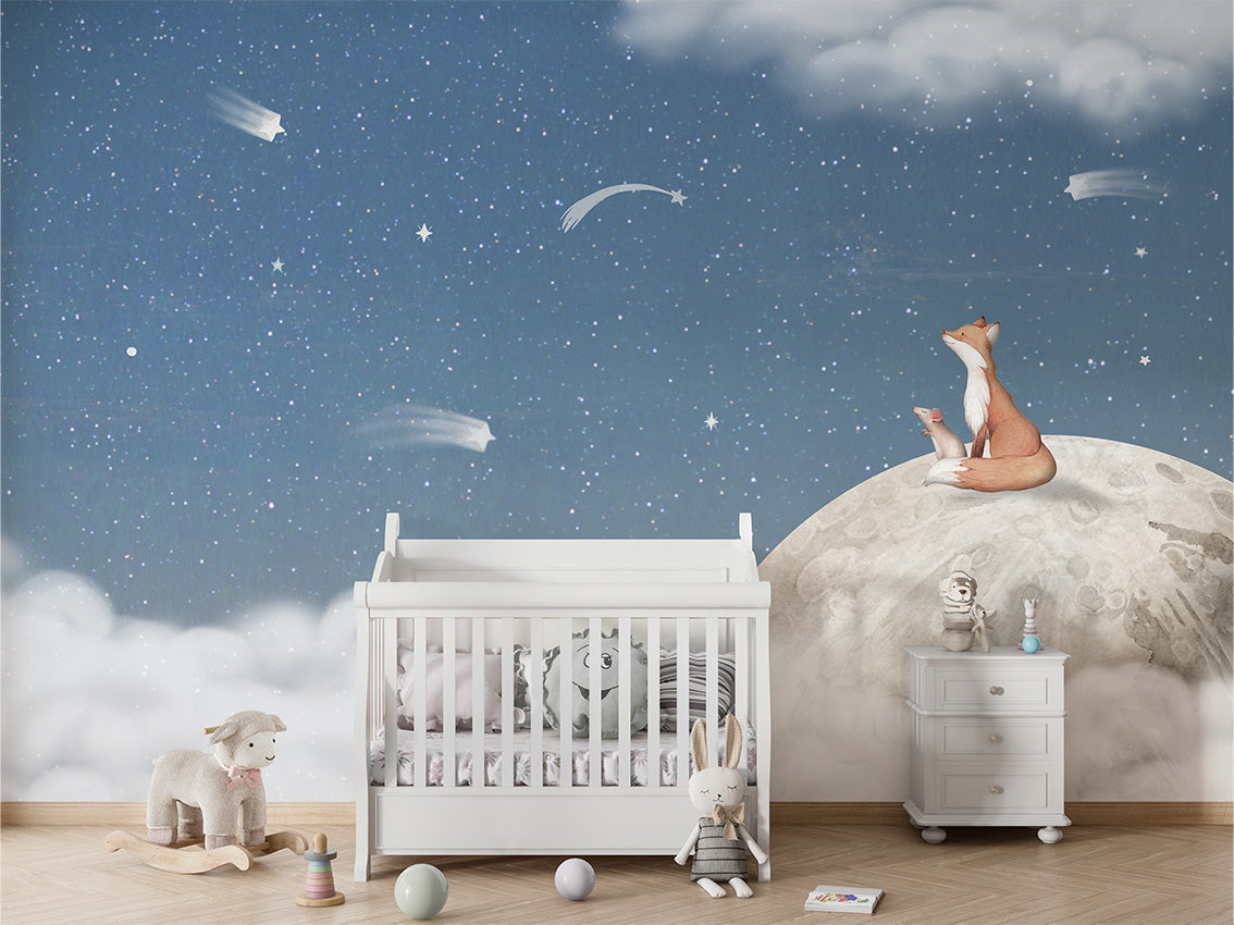 Fox on the Moon Wallpaper Mural