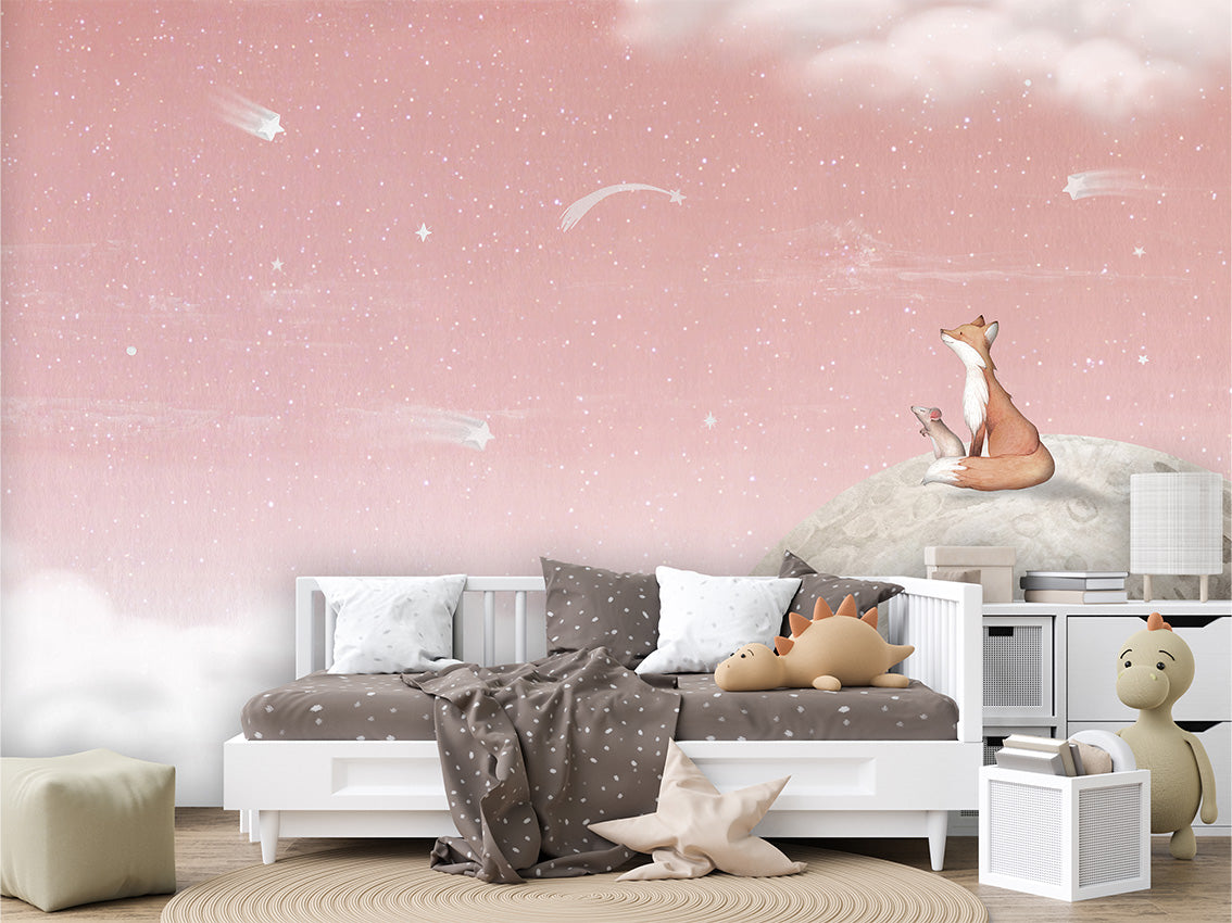 Fox on the Moon Wallpaper Mural