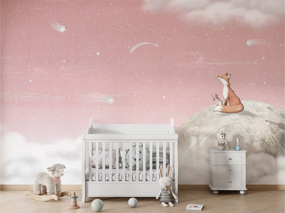 Fox on the Moon Wallpaper Mural