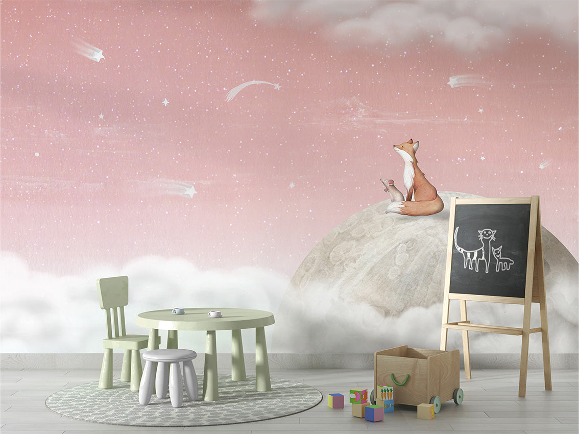 Fox on the Moon Wallpaper Mural