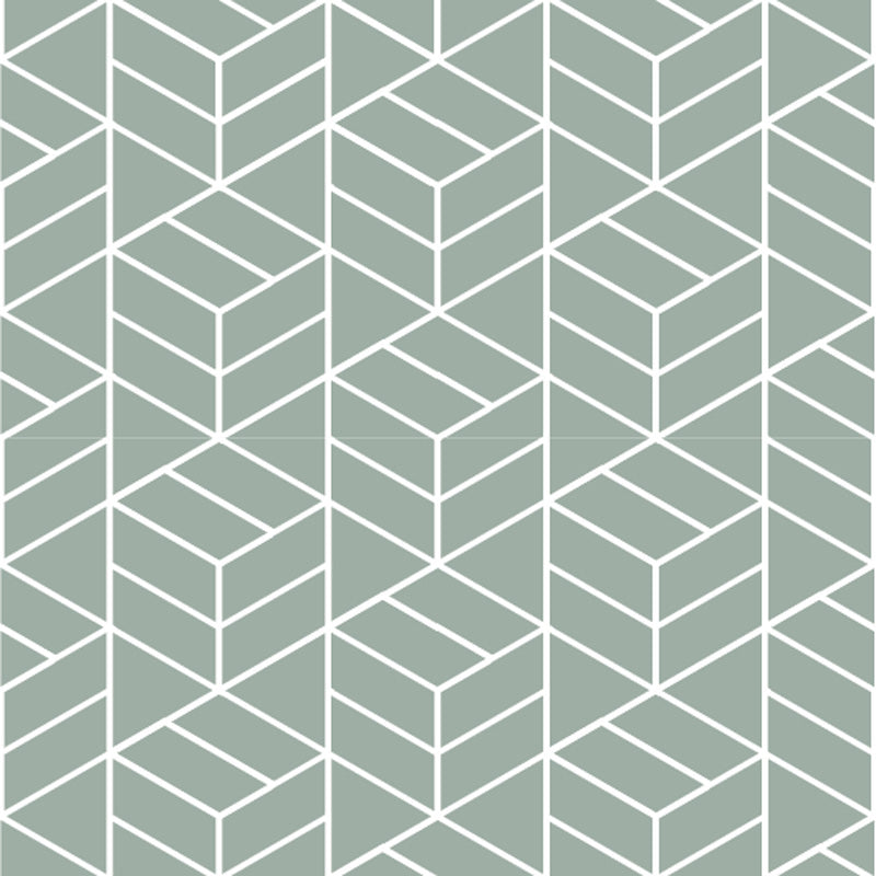 Geometric wallpaper pattern with white lines on a teal background