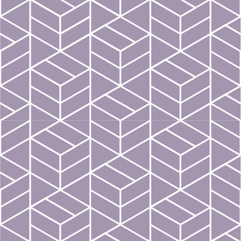 Geometric wallpaper pattern with white lines on a purple background