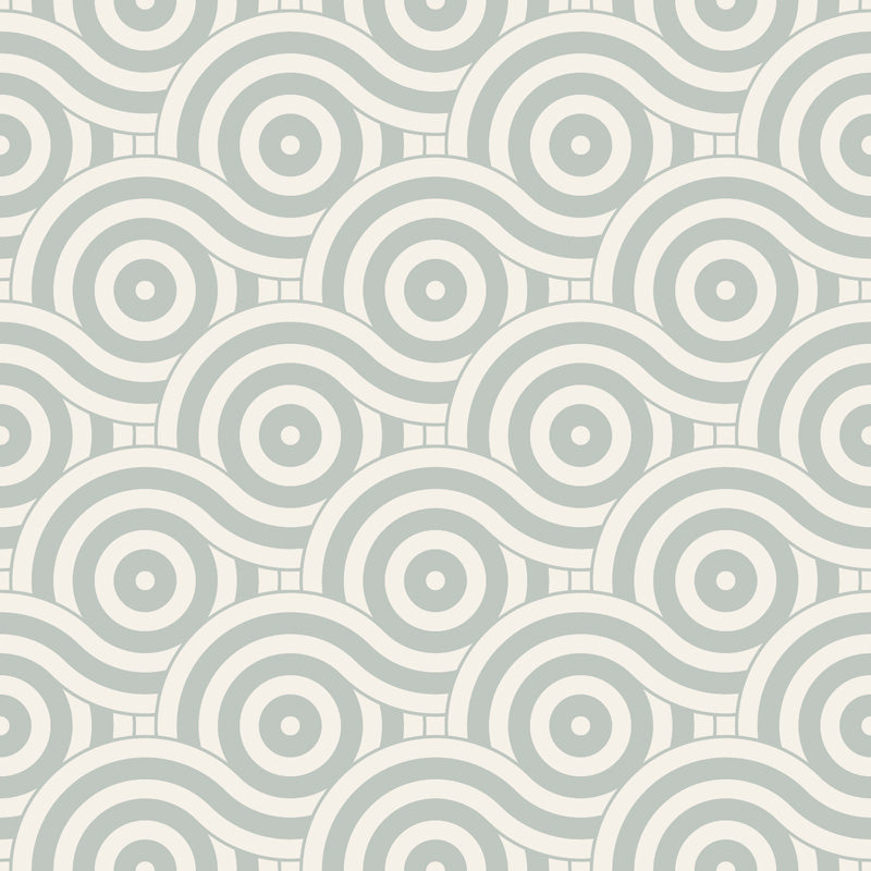 Wallpaper Pattern of concentric circles in light gray on a white background