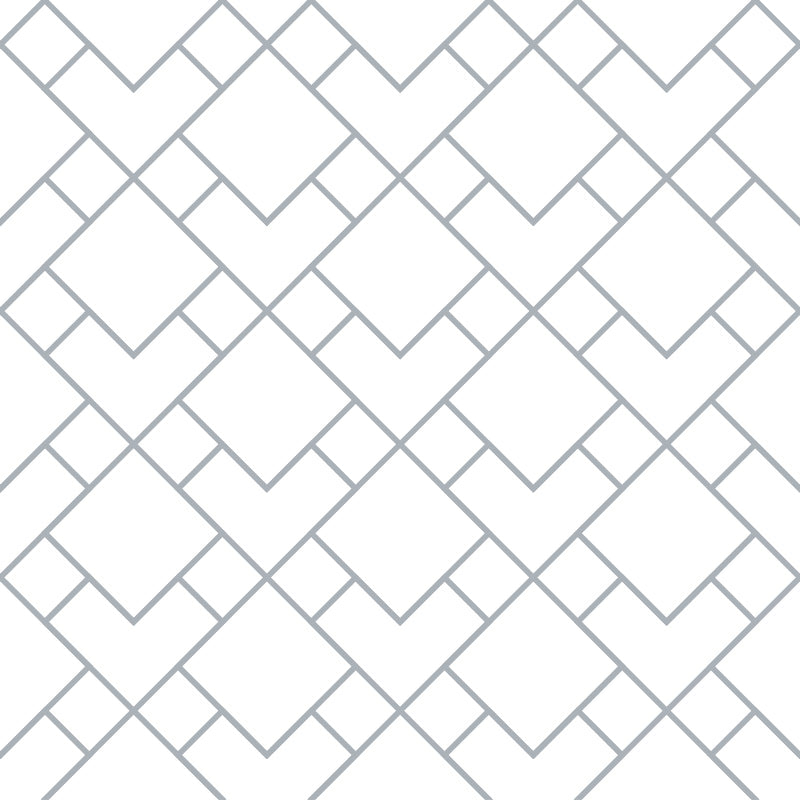 Gray geometric wallpaper pattern on a white background