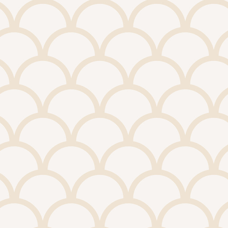 Wallpaper design  of white circles with beige outlines on a light beige background