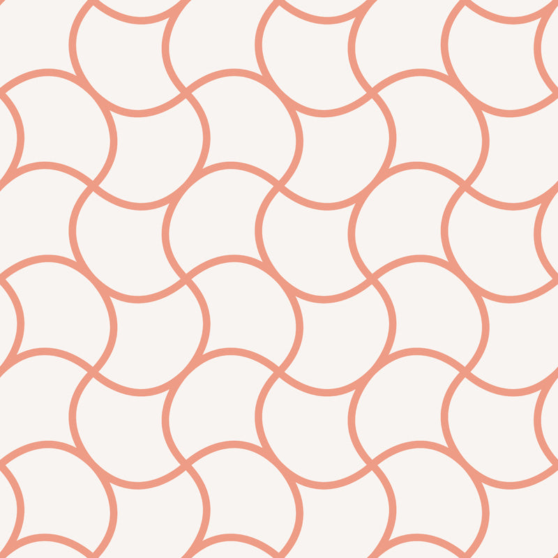 Peach Petal Loop – Geometric Wallpaper in Soft Pink