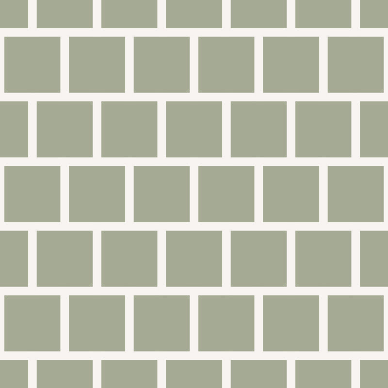 Sage Block Brick – Geometric Wallpaper in Soft Green