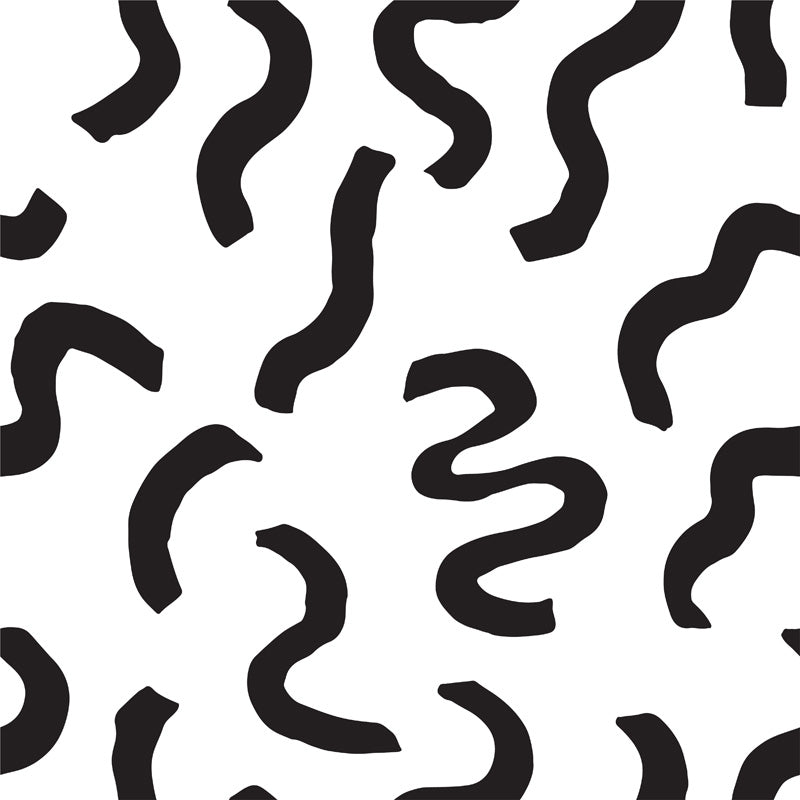 Playful Squiggle Scatter – Abstract Wallpaper in Black or Neutral