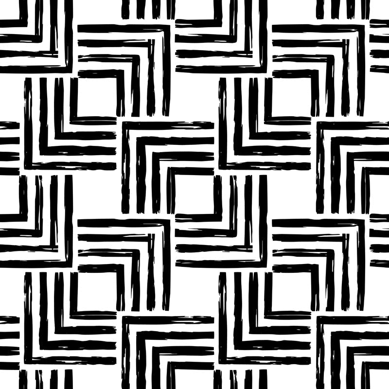 Angular Strokes – Geometric Wallpaper in Black & Cream