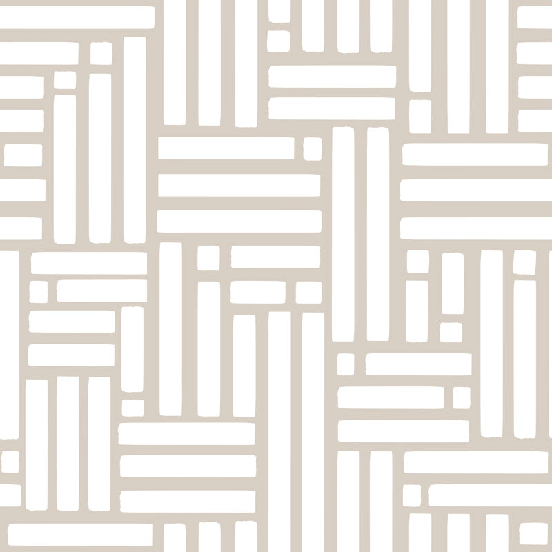 Stacked Pathways – Geometric Wallpaper in Black & Cream