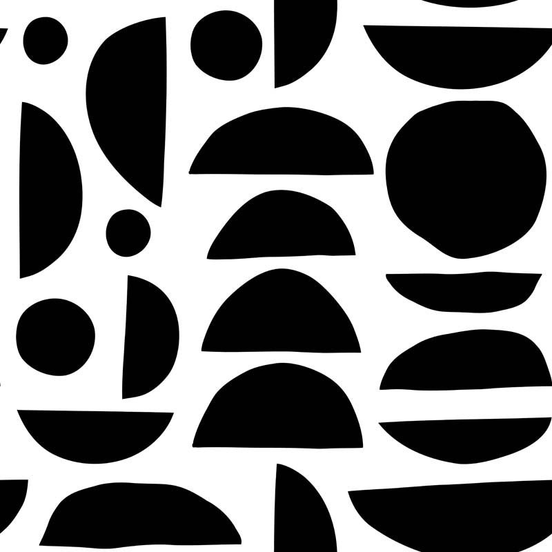 Playful Shapes – Geometric Wallpaper in Black & Cream