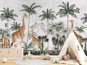 Gracious Giraffes Tropical Wallpaper Mural