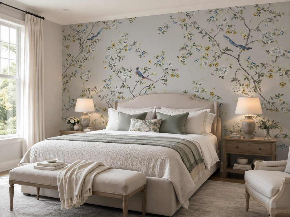 Chinoiserie Songbird Wallpaper