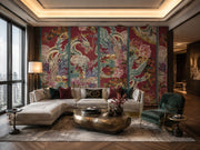Dragon Phoenix Chinoiserie Wallpaper