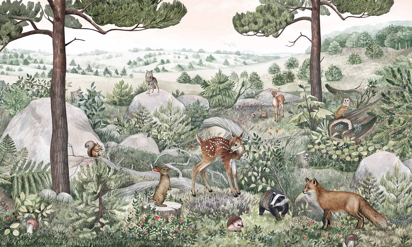 Happy Hills Woodland Wallpaper Mural