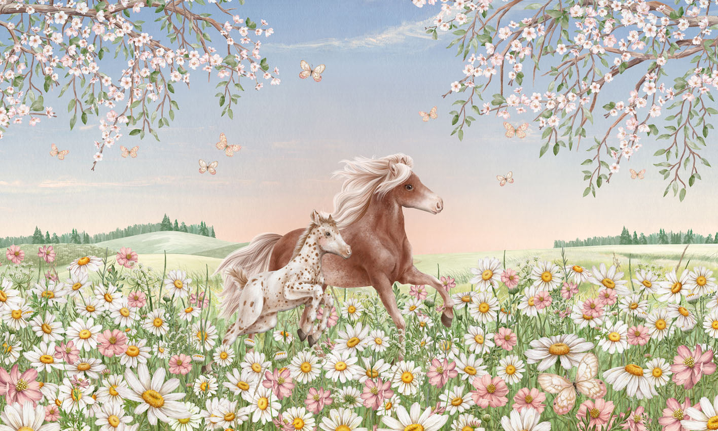 Happy Horses Wallpaper Mural