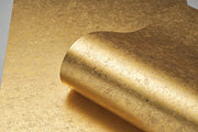 Textured Gold Brass Leaf Wallpaper Roll