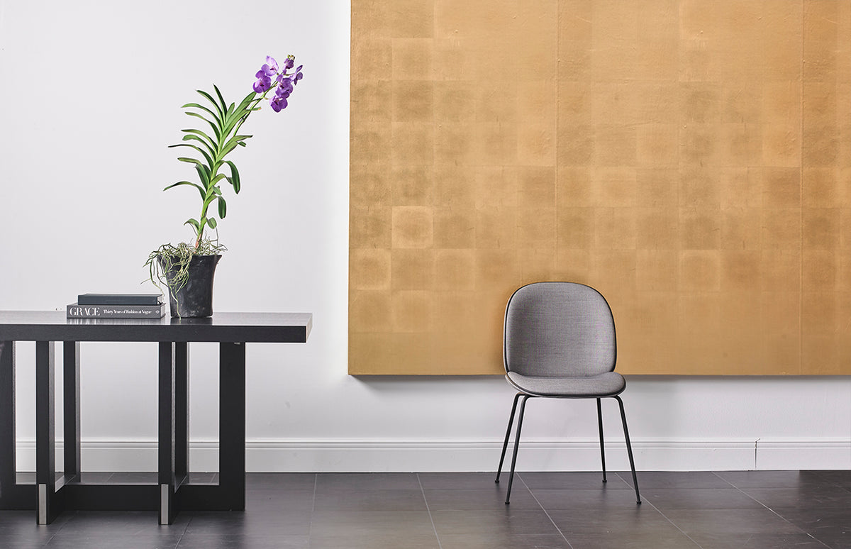 Smooth Gold Brass Leaf Wallpaper Roll