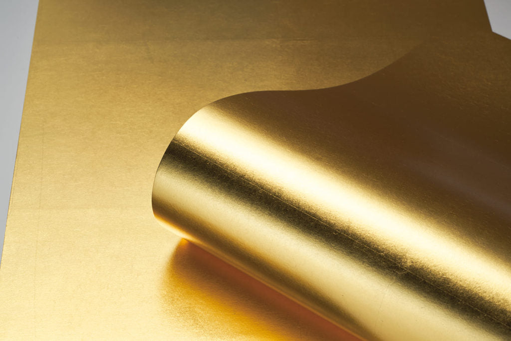 Smooth Gold Brass Leaf Wallpaper Roll
