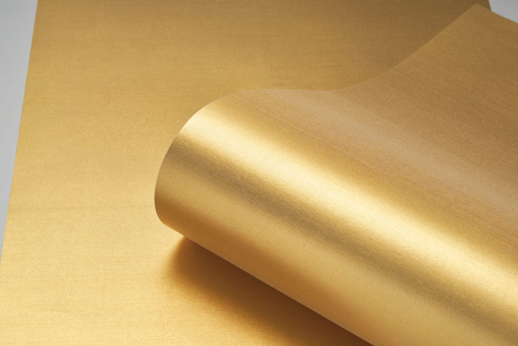Satin Gold Brass Leaf Wallpaper Roll