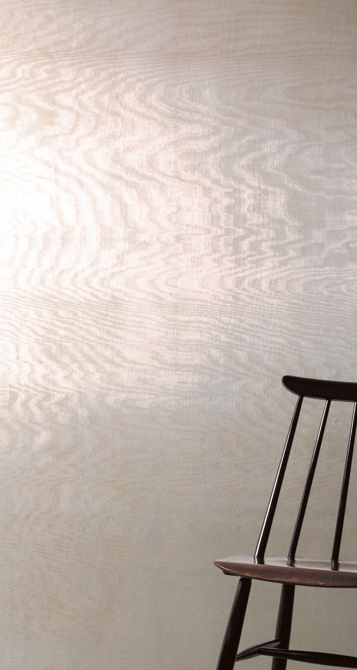 Silver Wood Grain Leaf Wallpaper Roll
