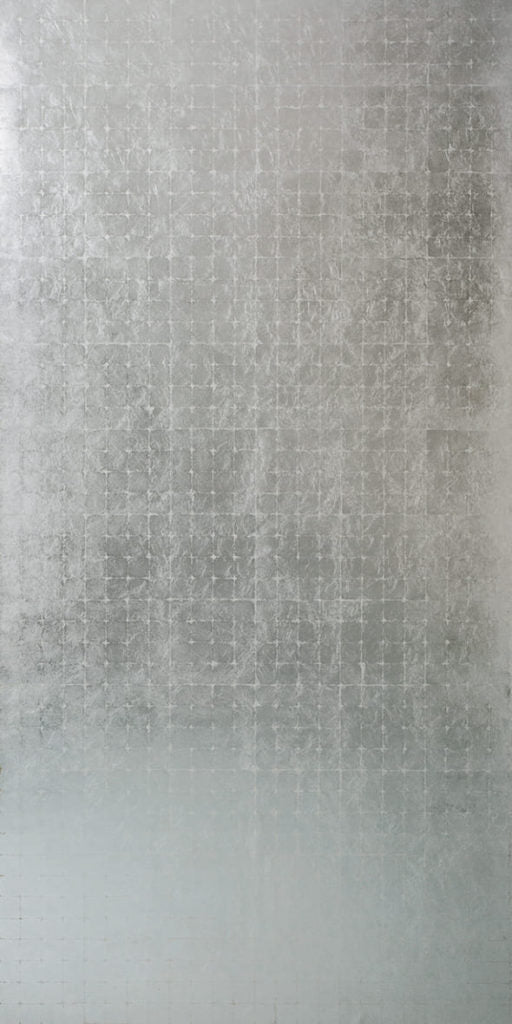 Silver Grid Leaf Wallpaper Roll