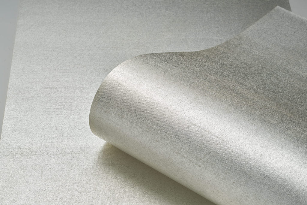 Brushed Silver Leaf Wallpaper Roll